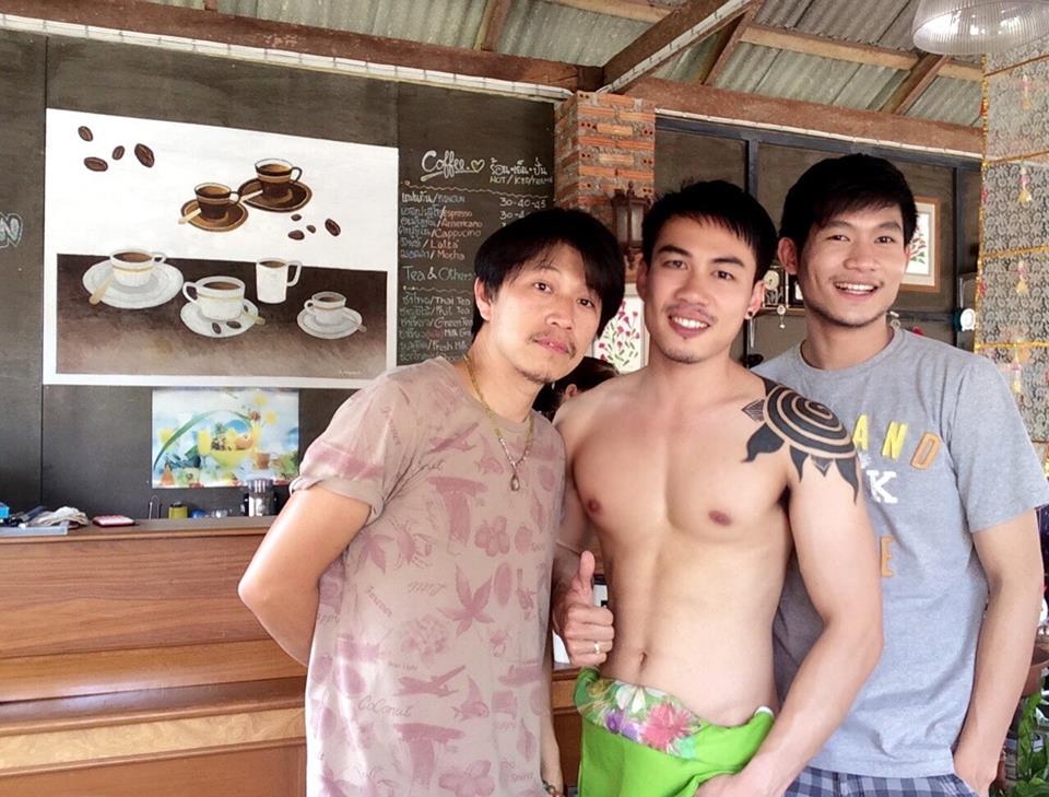shirtless cafe baristas in thailand