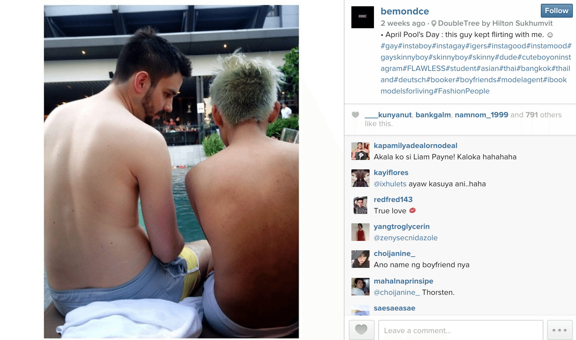 instagram bemondce thai gay with hunk german boyfriend cute couple