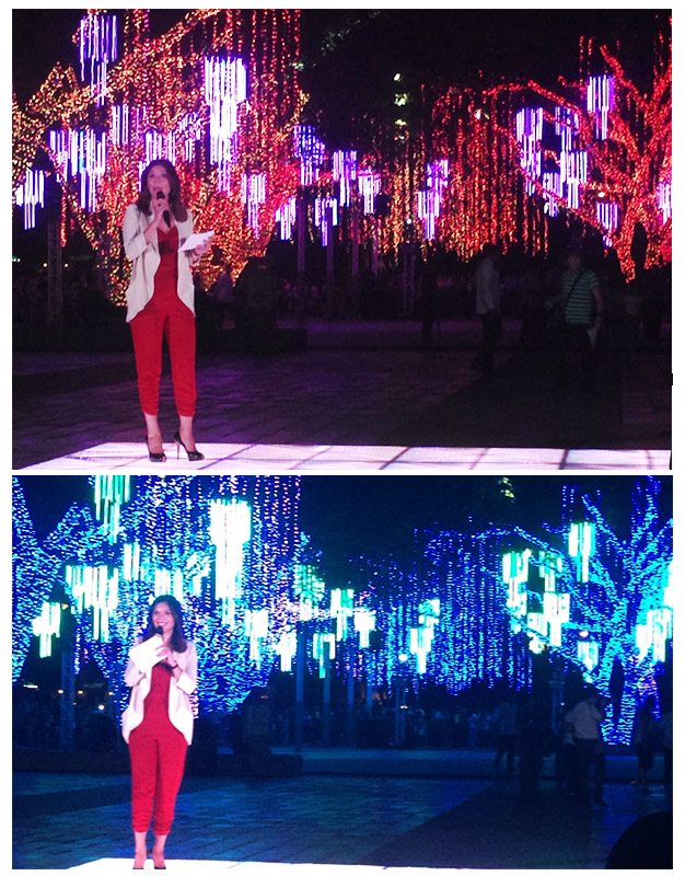 Ginger Conejero 2 Ayala Triangle Gardens Christmas Lights show Lights and sounds Makati philippine stock exchange Ayala Triangle festival of Lights 2015 6-10PM