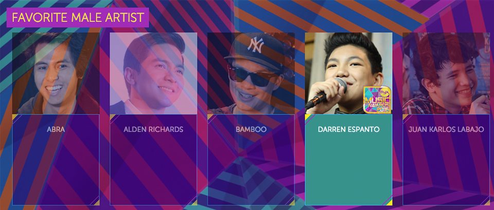 2016 Myx Music Awards Winners Favorite Male Artist Darren Espanto