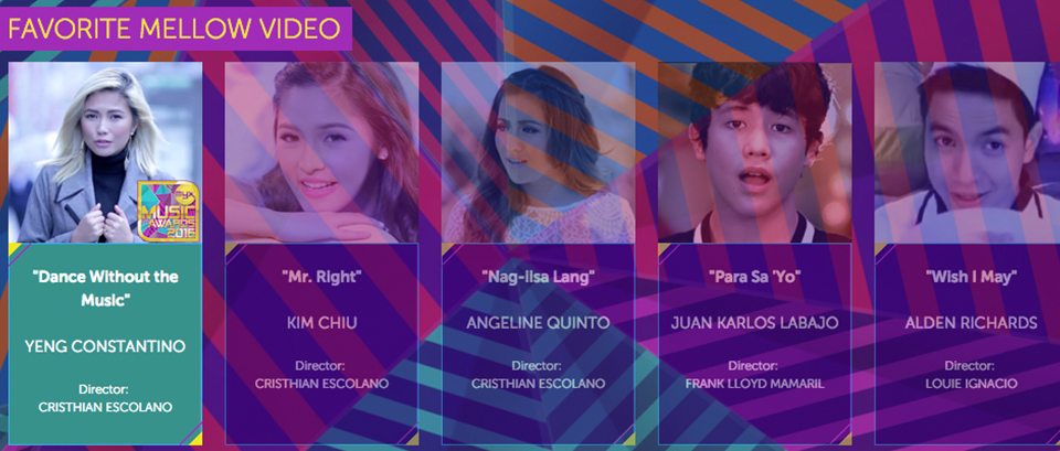 2016 Myx Music Awards Winners Favorite Mellow Music Video Yeng Constantino Dance Without the music