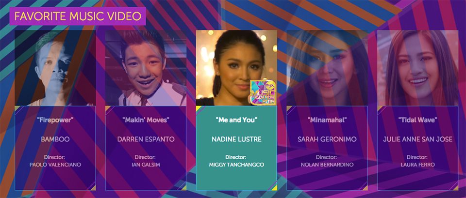 2016 Myx Music Awards Winners Favorite Music Video Nadine Lustre Me & You Me and You