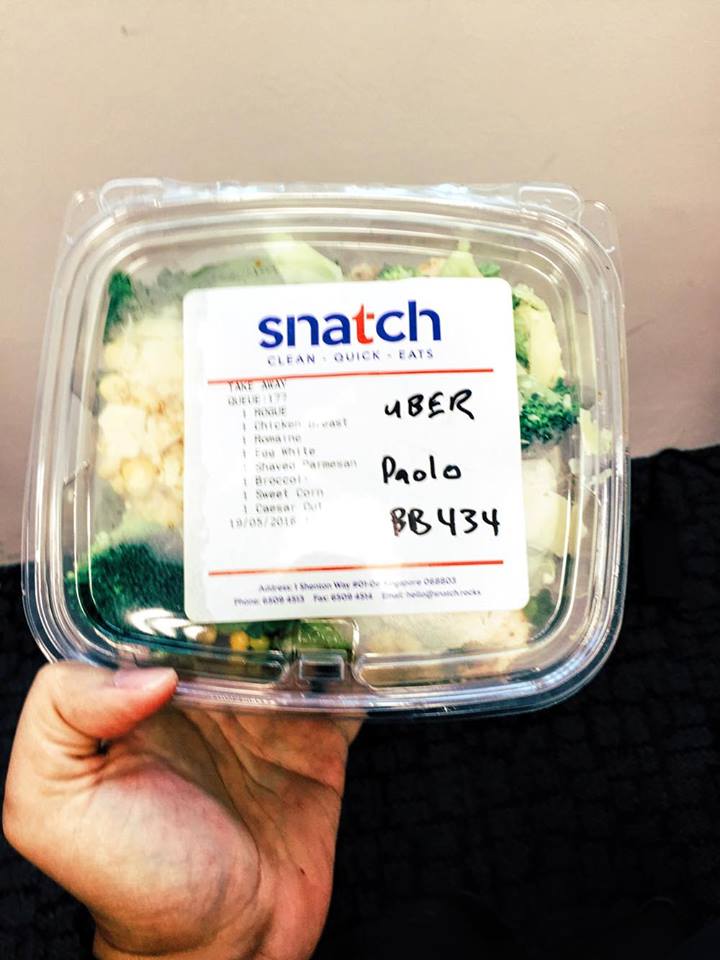 ubereats ordered salad from snatch singapore