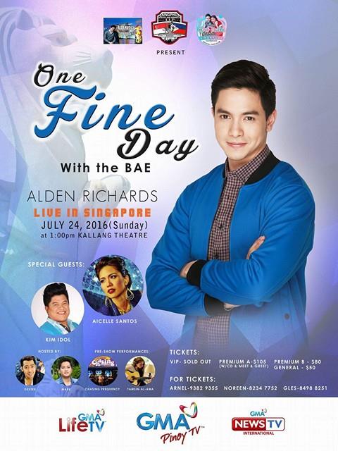 alden richards in singapore concert (one fine day with bae) july 24, 2016 at kallang theatre